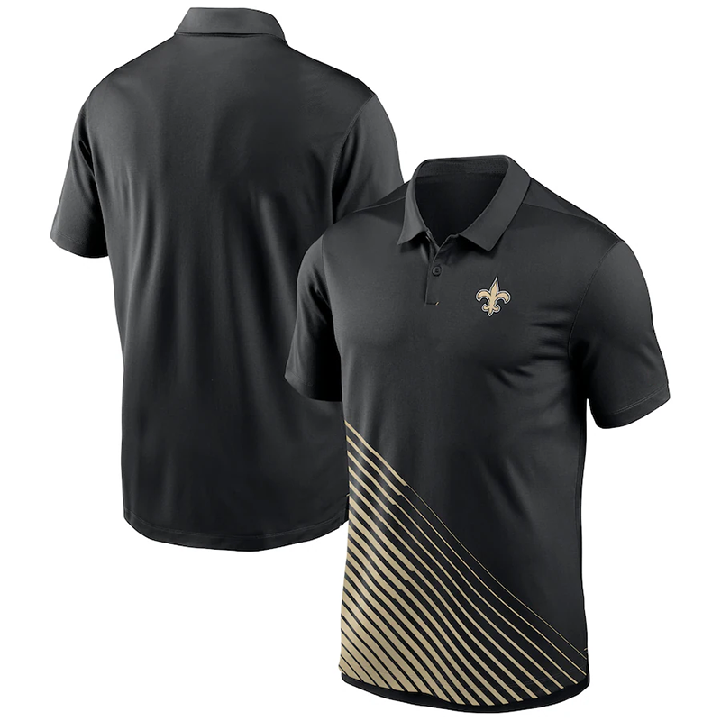 Men 2024 NFL Polo New Orleans Saints black style 4